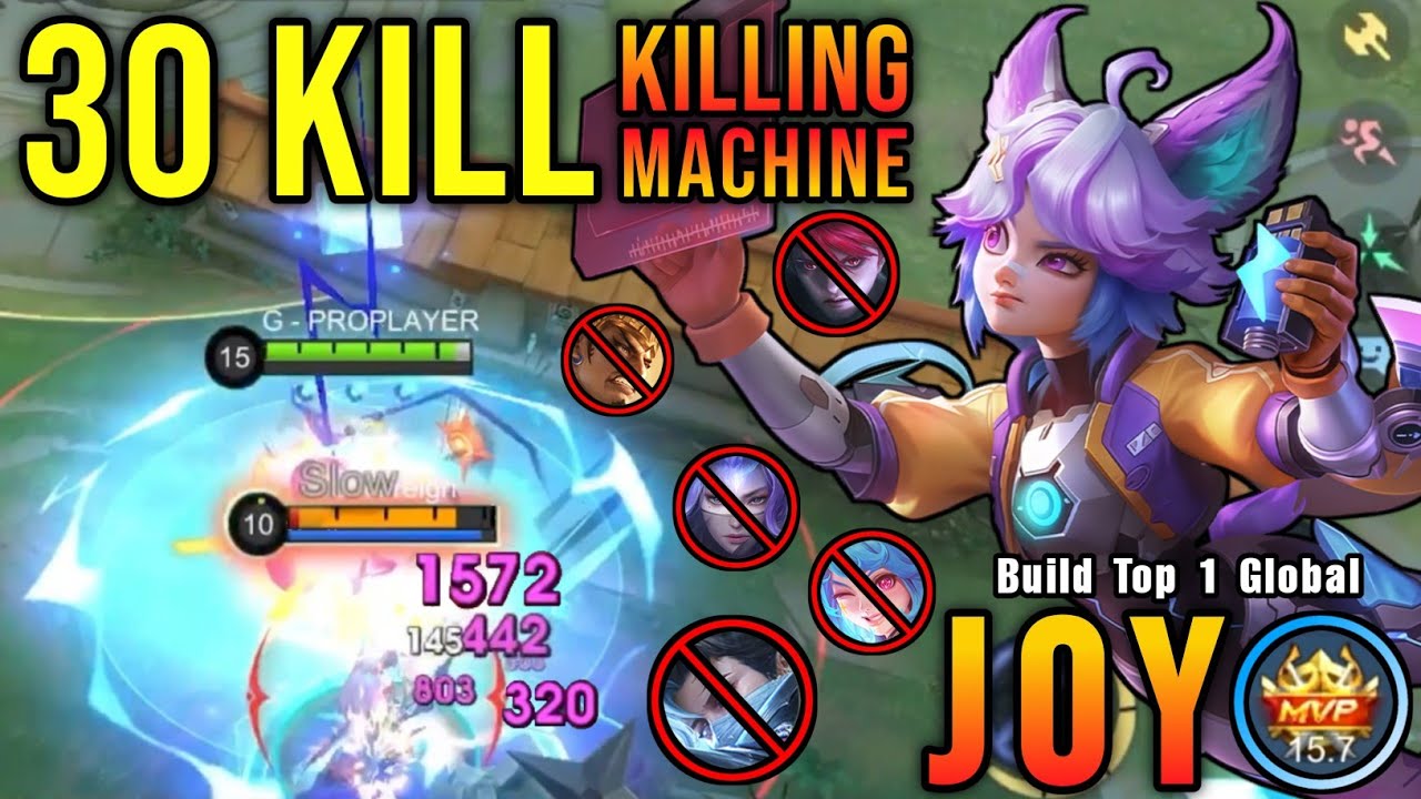 30 Kills!! Joy Exostar Runner 100% Killing Machine!! - Build Top 1 Global Joy ~ MLBB