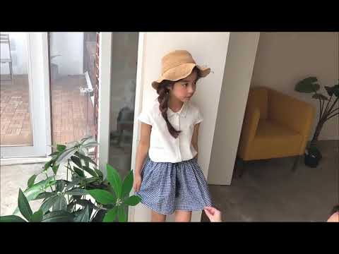 3-15Y Girls White Top and Checker Skirt 2pcs Set G21031C (Mother size available)