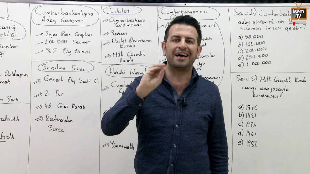 34) Vatandaşlık - Cumhurbaşkanı Seçilme Süreci ve Görevleri 2 - Özgür Özkınık