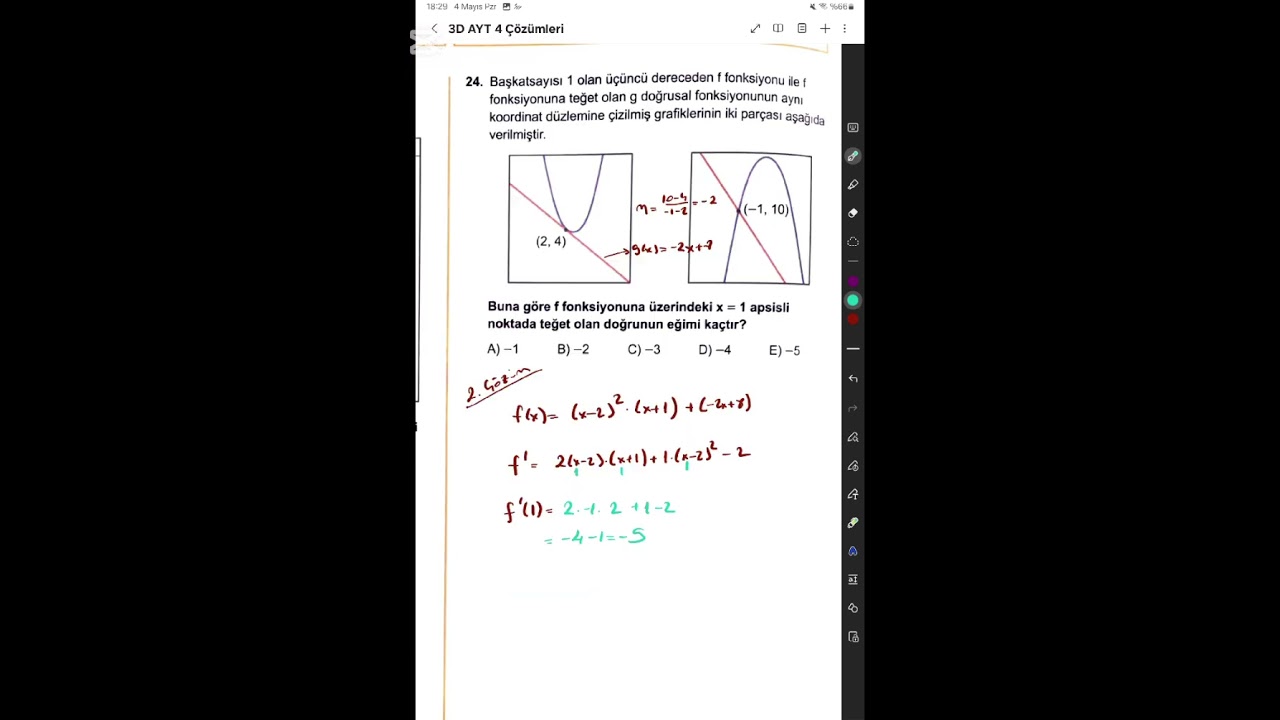3D Ayt 4 Matematik Çözümleri 21-30