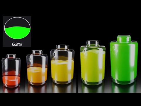 3D Liquid Battery Charging 0 to 100 | Battery Lowing 100 to 0 ( Reverse) |