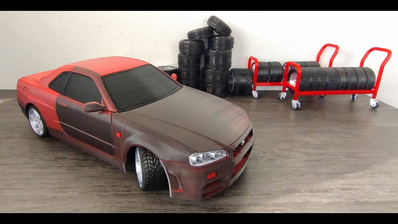 3d printed RC 1/10 Nissan Skyline r34 GTR -  @cults3d956