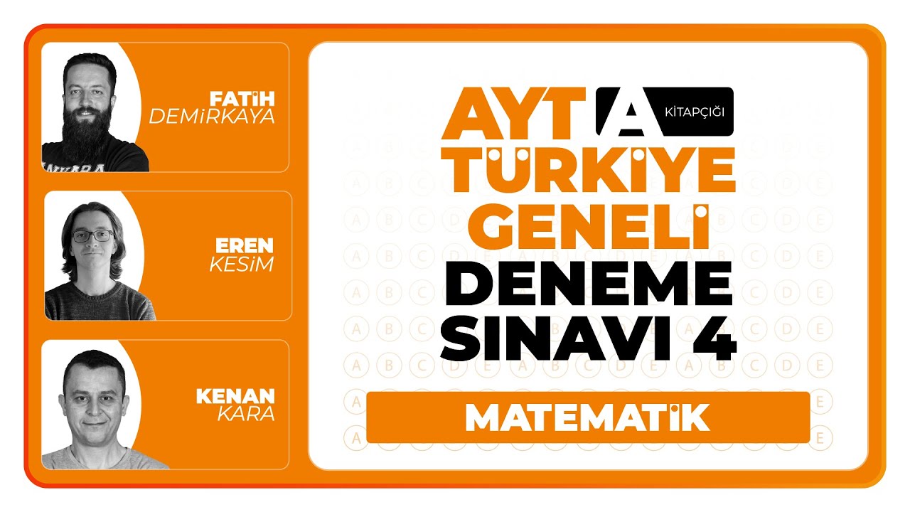 3D Türkiye Geneli Deneme Sınavı 4 - AYT - A Kitapçığı Matematik Soru Çözümleri