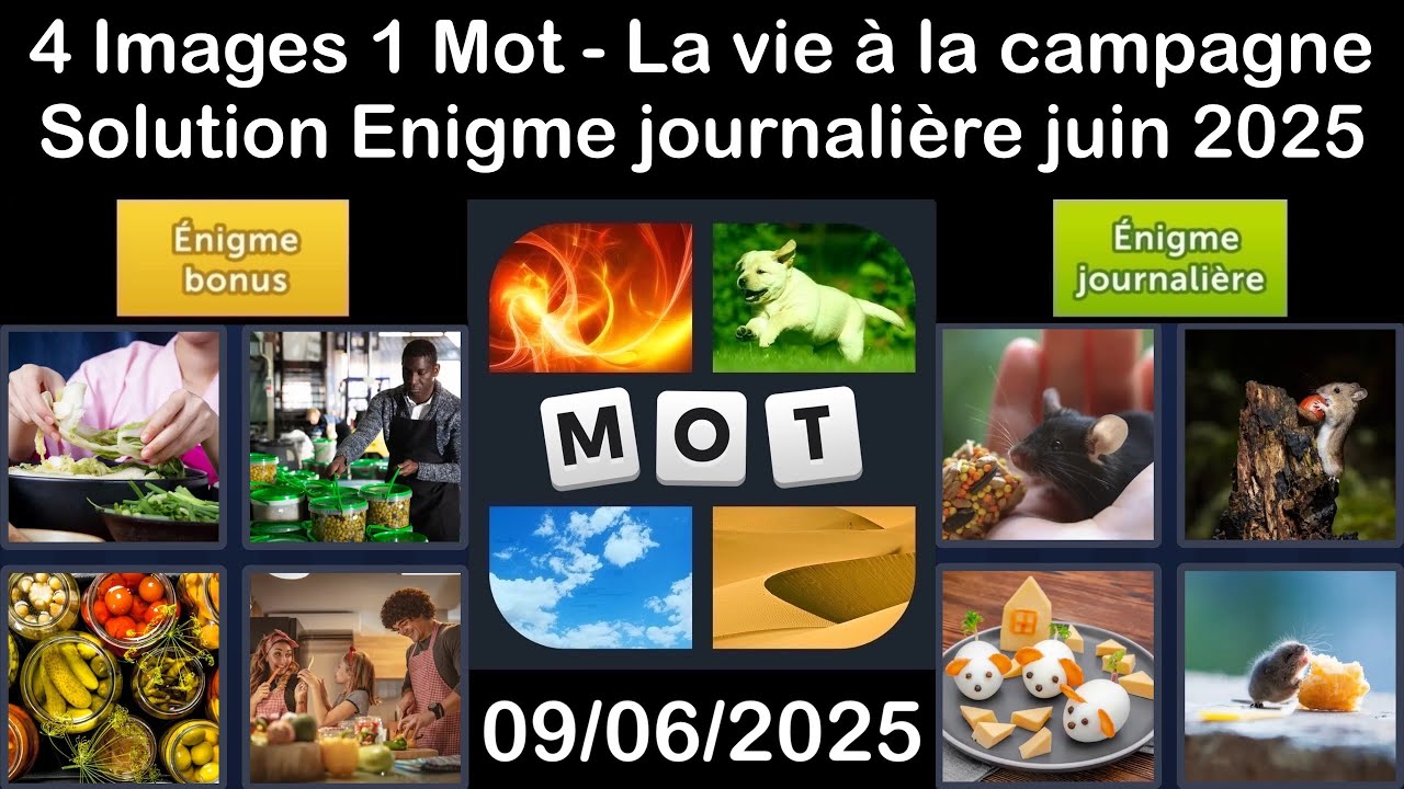 4 Images 1 Mot - La vie à la campagne - 09/06/2025 - Solution Énigme Journalière - juin 2025