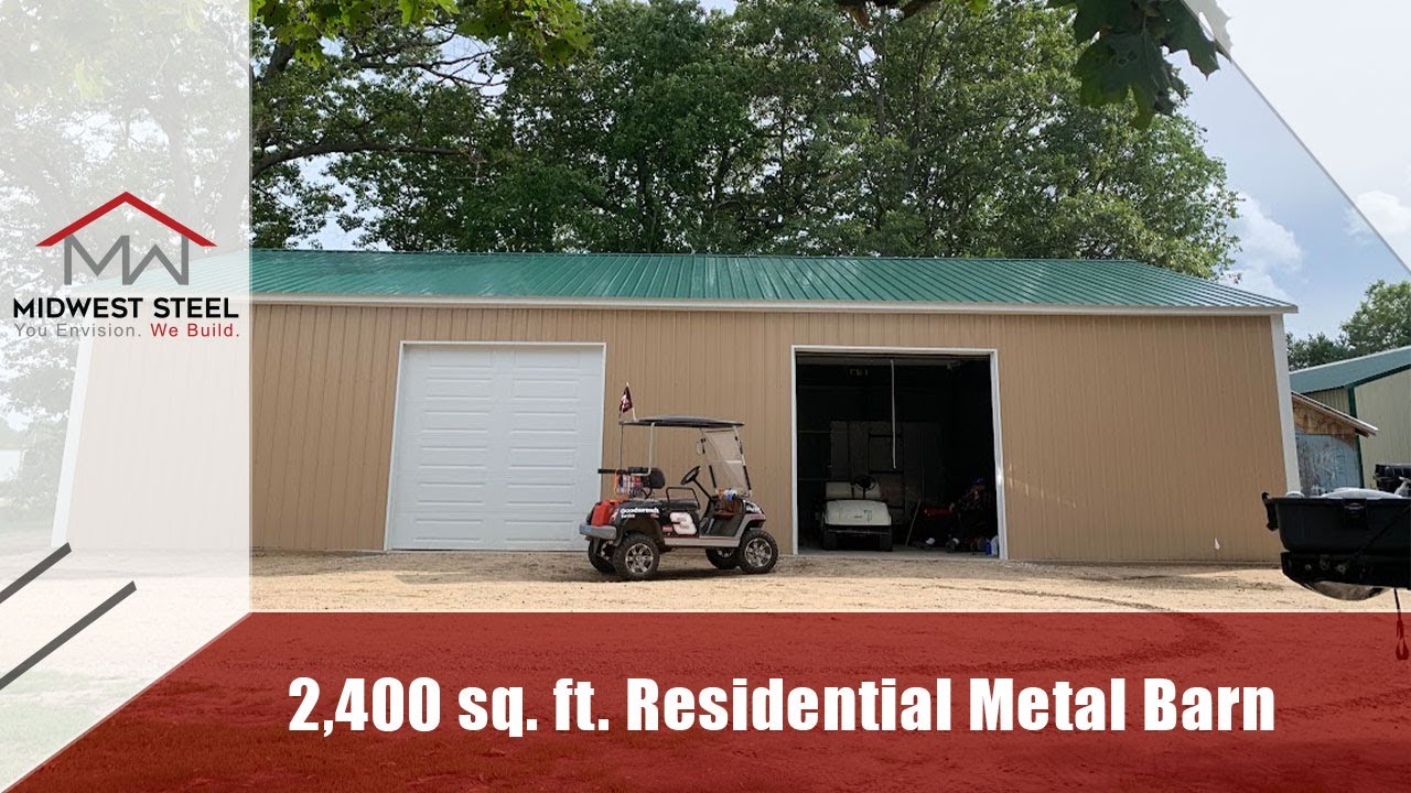 40 x 60 x 14 Steel Barn Building installed in Michigan