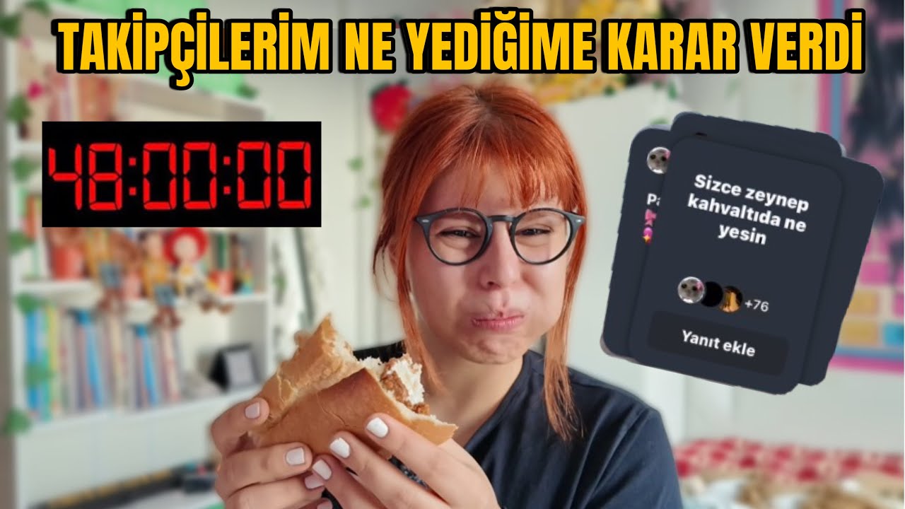 48 SAAT BOYUNCA TAKİPÇİLERİM NE YEDİĞİME KARAR VERDİ ! I KURU EKMEK, NOODLE, ÇİĞKÖFTE