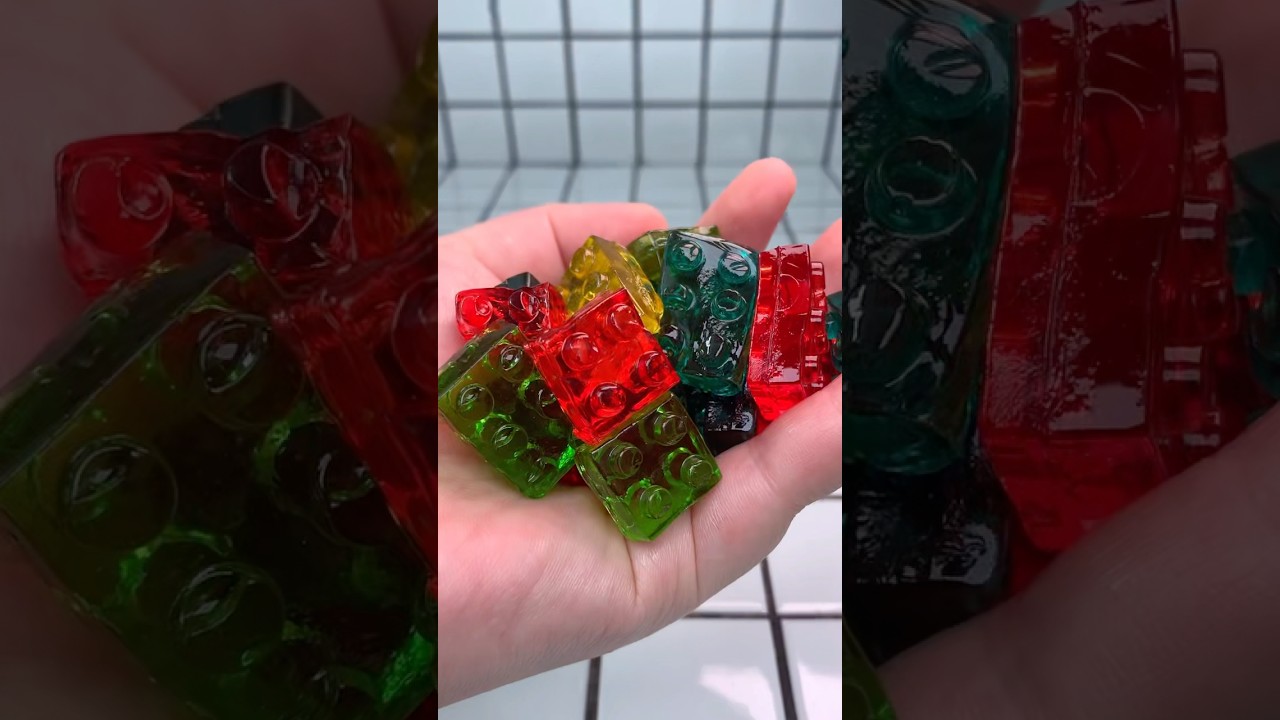 4d gummy blocks lego jelly candy food mukbang