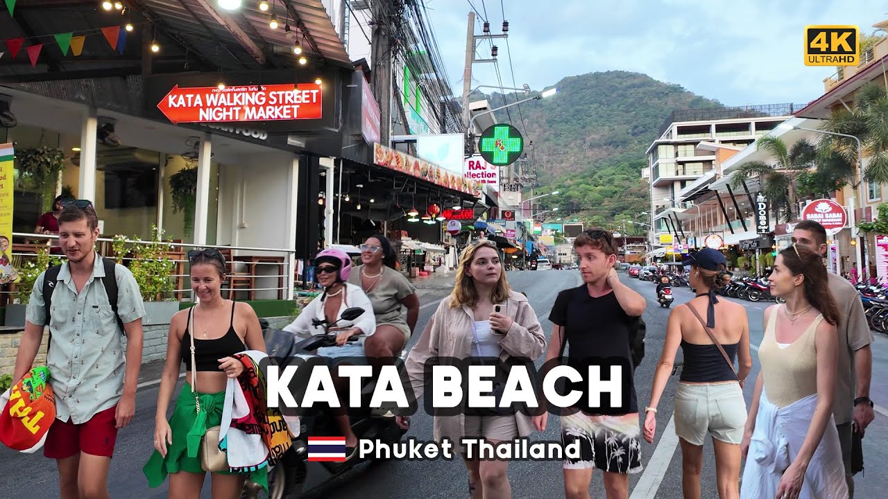 [4K] 🇹🇭 Walking along Kata streets ( Kata beach ) in Phuket, Thailand, Feel the atmosphere of 2024