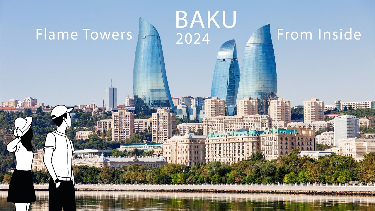 4K Baku 🇦🇿 Flame Towers From Inside