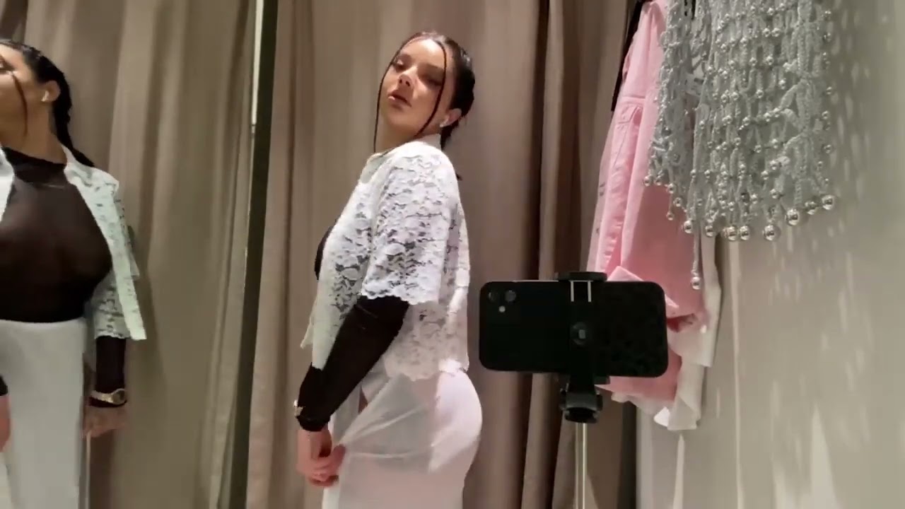 4K Beautiful Models 🚫18 👙  TRANSPARENT  try on haul in the mall 2024 new JanetWiles Try On Haul