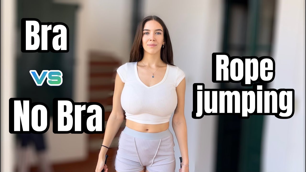 [4K] BRA vs NO BRA JUMPING I Try on Haul