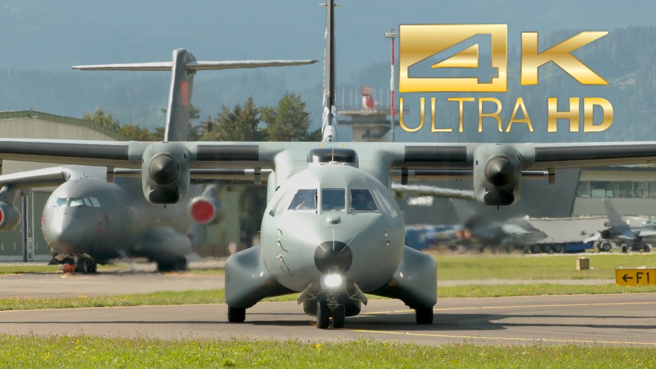 (4K) CASA C-295W from Airbus Military Special Tail EC-001 departure at Airpower 2022 Zeltweg LOXZ