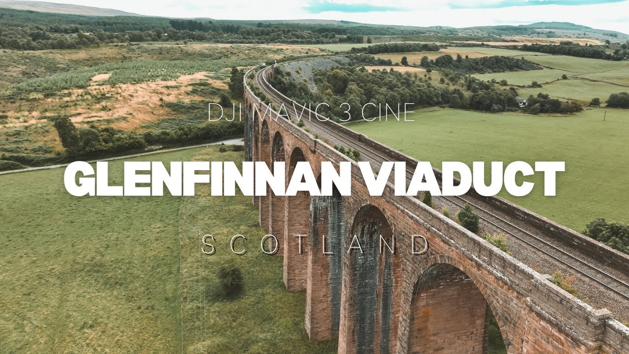 4k Drone Glenfinnan Viaduct Railway Scotland