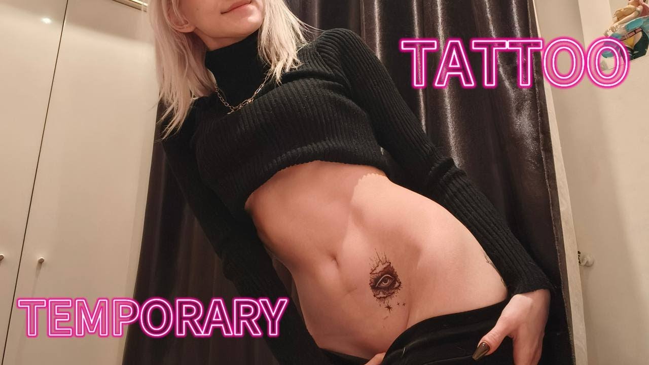 [4K] Interesting and exciting process of applying a temporary tattoo