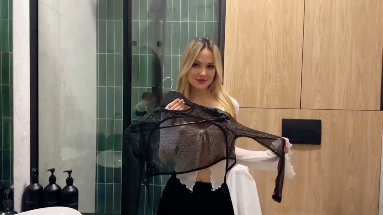 [4K] NO BRA TRY ON HAUL | Transparent Clothes No Bra | See-Through👙🥵🍅 #couplegoals #tryonhaul