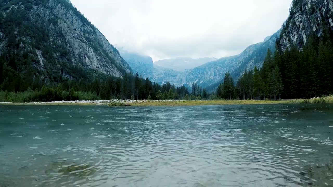 4K Rain View In River | Stock Video Footage | Download Free Footage | No Copyright