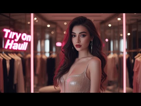 [4K] Transparent Dress Try On Haul | Get Ready With MsBella (2024)