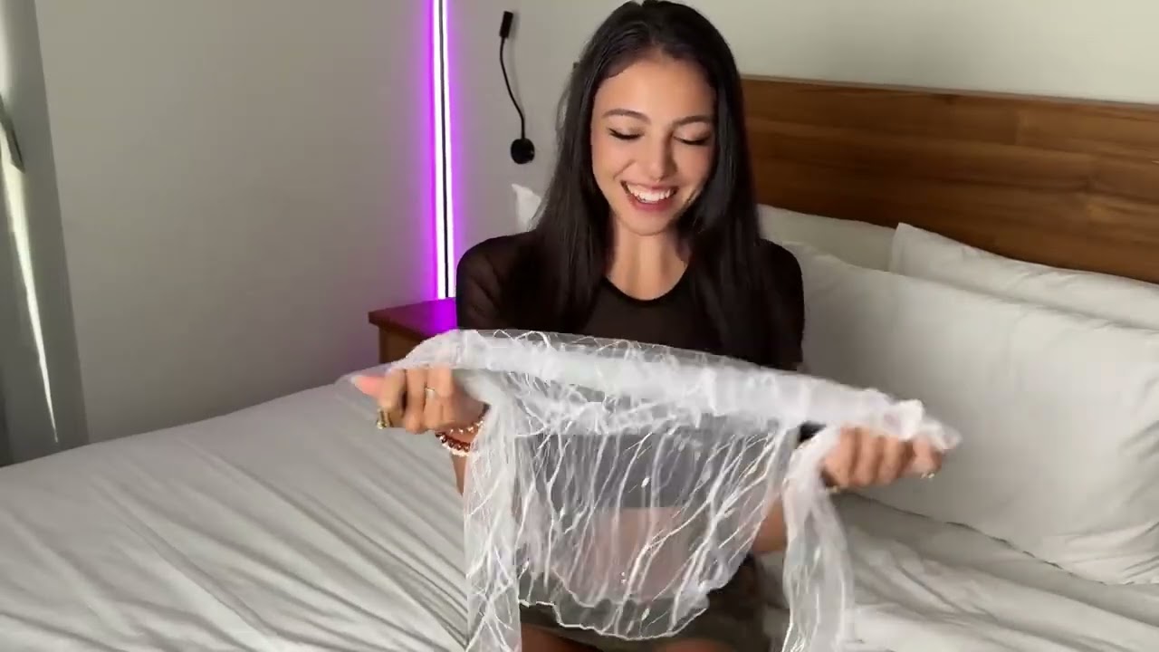 4K TRANSPARENT Sheer White skirts try on haul | curious Carly try ons