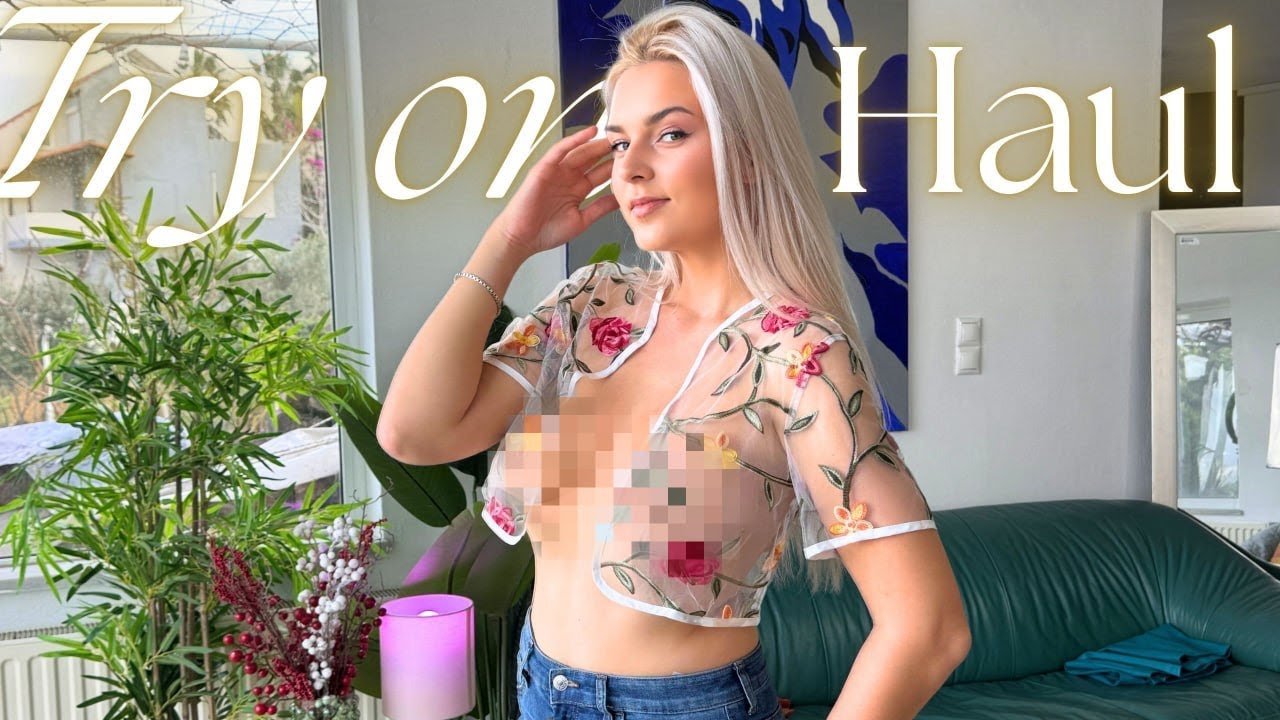 [4K] TRANSPARENT Short Tops Try-on Haul With Olivia Blair