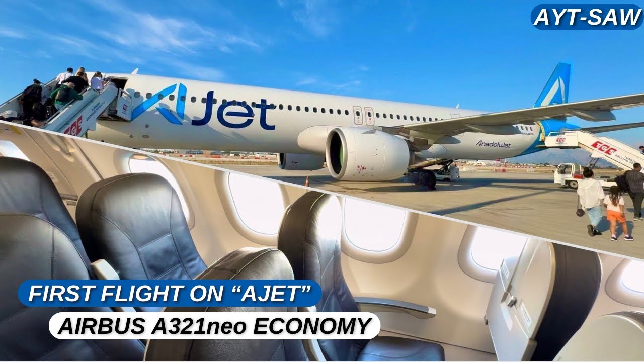 4K TRIP REPORT | *FIRST ON YT!*  AJET Airbus A321neo ECONOMY CLASS | Antalya to Istanbul SAW