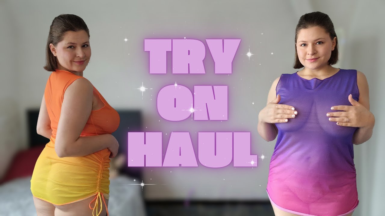 [4K] Try on haul sheer dresses | See everything | See through