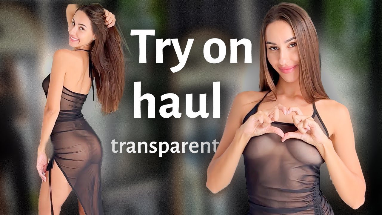 [4K USA] NEW BLACK DELICATE SHEER DRESS VERY TRANSPARENT REVIEW! NO BRA!NO PANTY!Novelty SEE-THROUGH