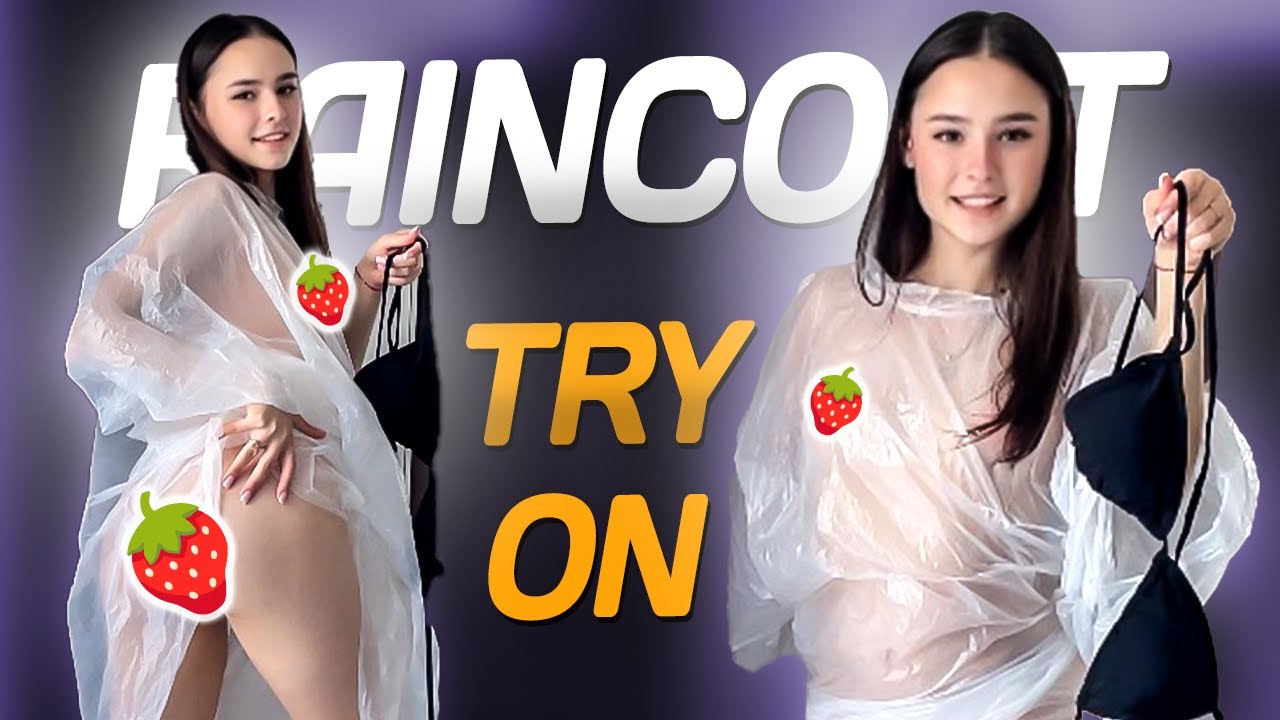 [4K USA]MY STYLISH FIND:CUTE GIRL IN RAINCOAT!TRANSPARENT TRY ON HAUL AND MORE IDEAS!NO BRA!NO PANTS