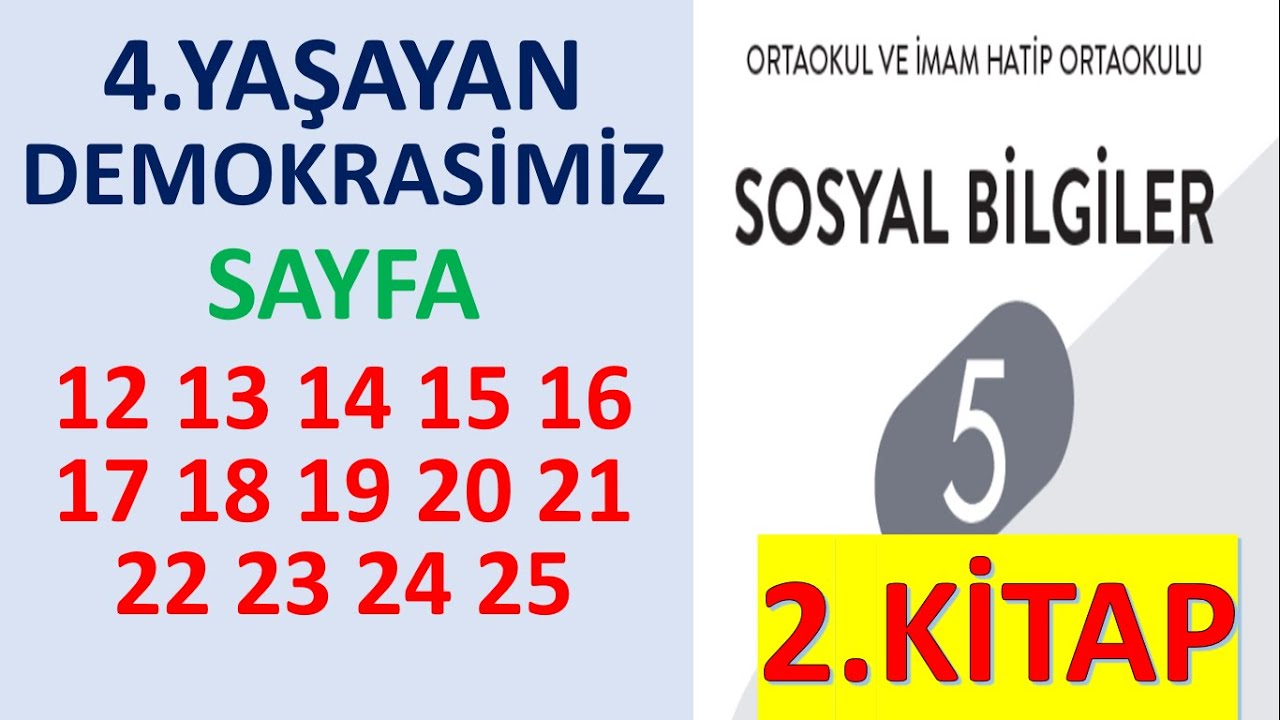 5. Sınıf Sosyal Bilgiler Ders Kitabı 2.KİTAP Cevap Sayfa 12 13 14 15 16 17 18 19 20 21 22 23 24 25