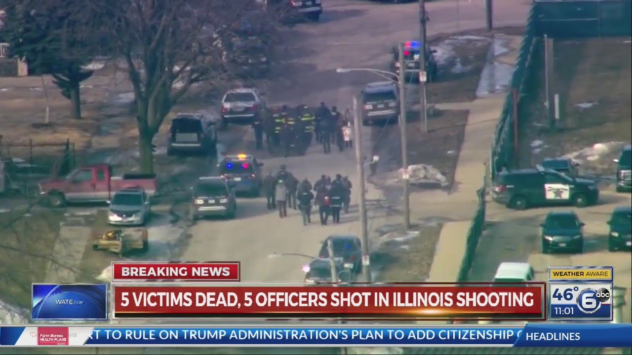 5 victims dead, 5 officers shot in Illinois workplace shooting