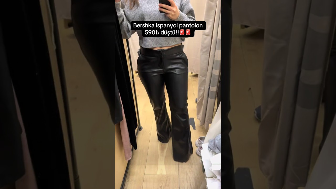 590₺ düşen ispanyol deri pantolon!! Hem online hem mağazada!  #blackfriday #keşfet #bershka #indirim
