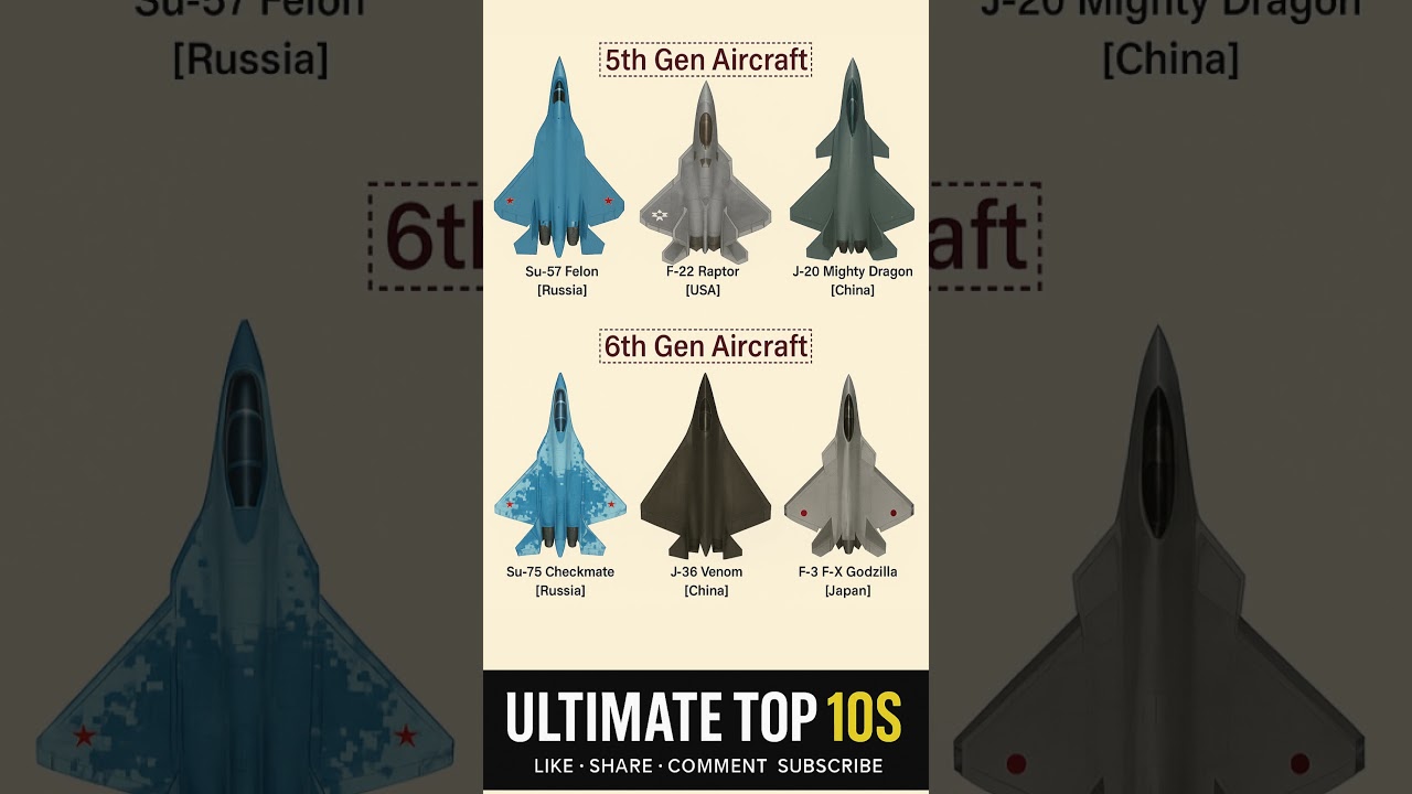 5th vs 6th Generation Fighter Jets Comparison