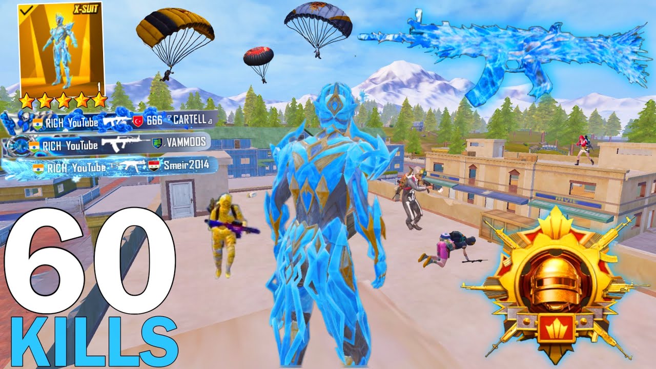 60Kills! 🔥MY BEST LIVIK GAMEPLAY in NEW MODE with GLACIER X-Suit😈 Pubg Mobile