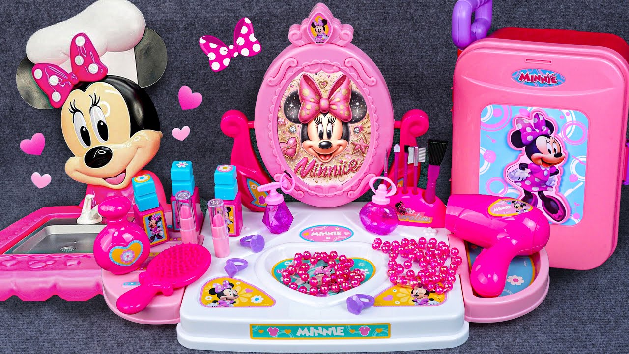 63 Minutes Satisfying with Unboxing Cute Pink Disney Minnie Mouse Makeup Toys | Tiny Toys Unboxing