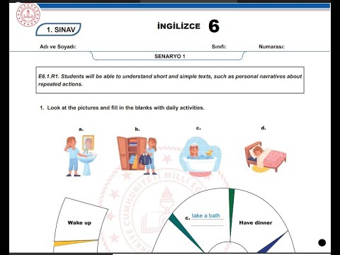6.Sınıf İngilizce MEB Soru örnekleri cevaplar 1.dönem 1.yazılı