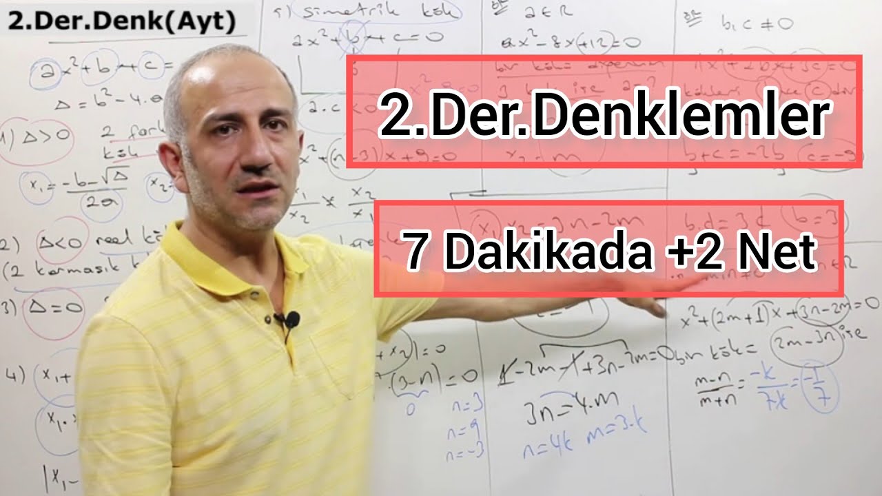 7 Dakikada 2. Dereceden Denklemler | +2 Net #öğrenmegarantili