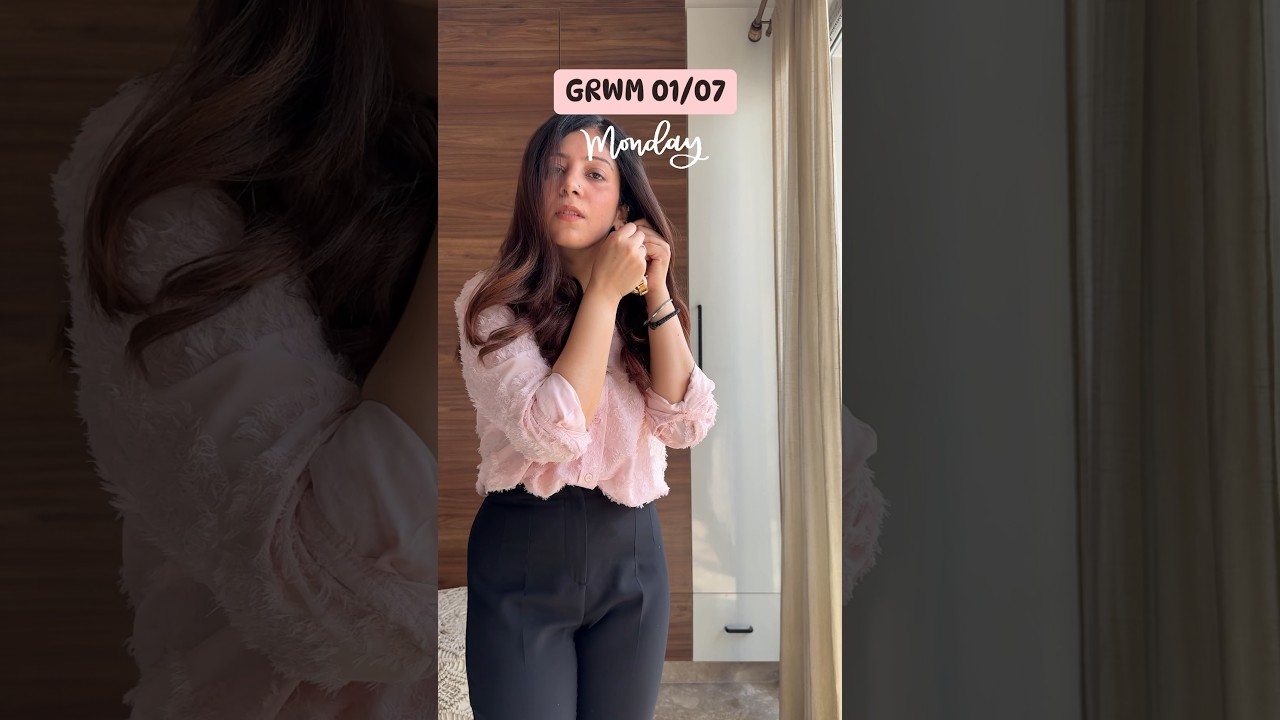 7 days 7 outfits - day 1 | office outfit ideas | grwm for office  #shorts #grwm