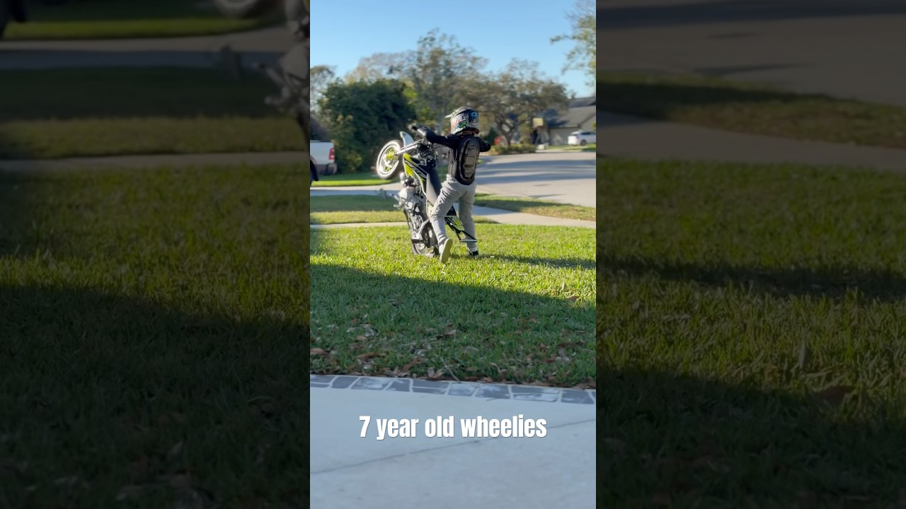 7 year old Babygromer practicing wheelies and running at the same time. #wheelie #crf50 #fail