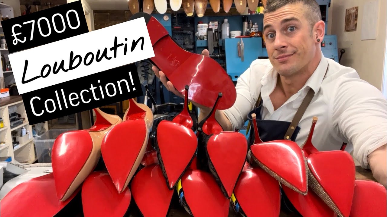 £7000 Louboutin Collection Restoration! Shoe Repair POV | ASMR