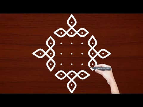 7×1 dots rangoli for diwali 231 || chukkala muggulu