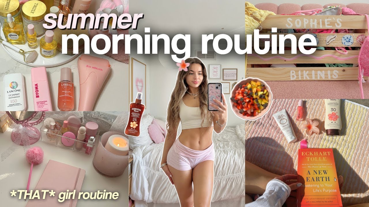 7AM SUMMER MORNING ROUTINE 🌺 *that girl* healthy habits vlog