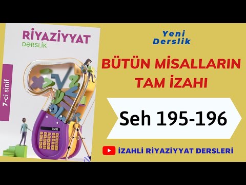 7ci sinif Riyaziyyat seh 195-196 Ucbucaqlarin konqruyentliyinin ucuncu elameti (butun misallar)