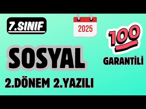 7.Sınıf Sosyal Bilgiler 2.Dönem 2.Yazılısına Hazırlık Soruları 💯 💯 🎯