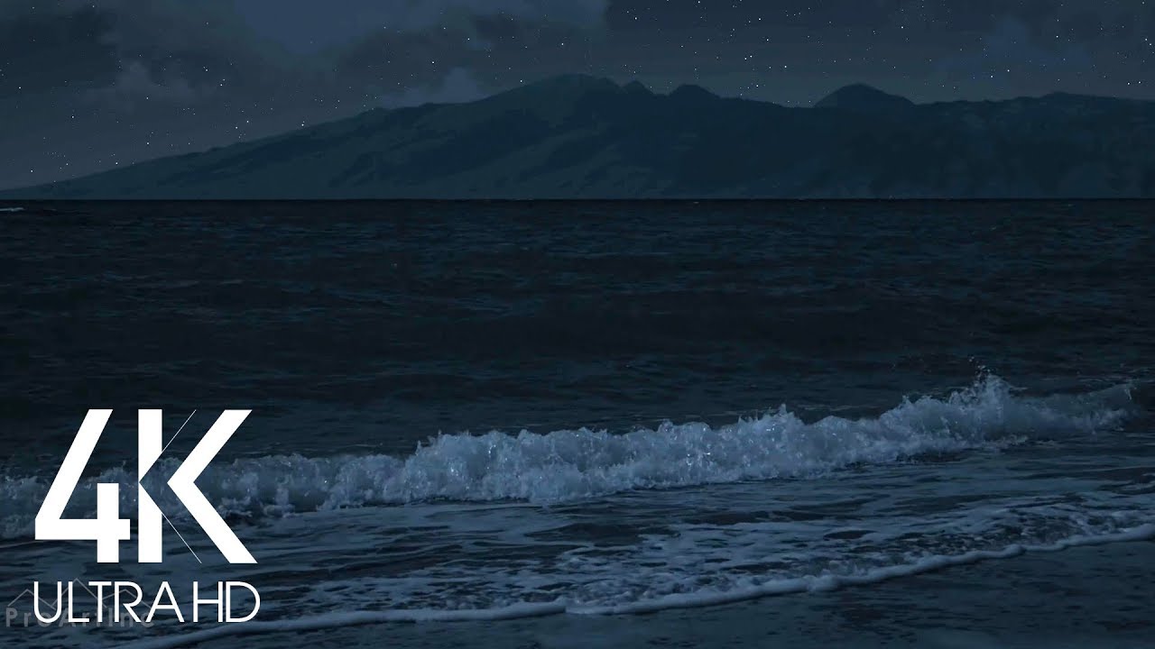 8 HOURS Tropical Beach at Night - 4K UHD - Relaxing Waves Sounds for Sleep