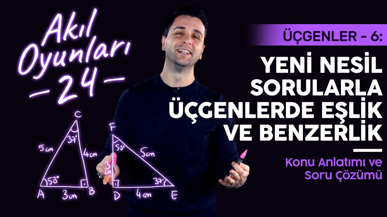 8. Sınıf Matematik Üçgenler 6: Üçgende Eşlik ve Benzerlik | Ozan Alper | Lightboard ile Ders #24
