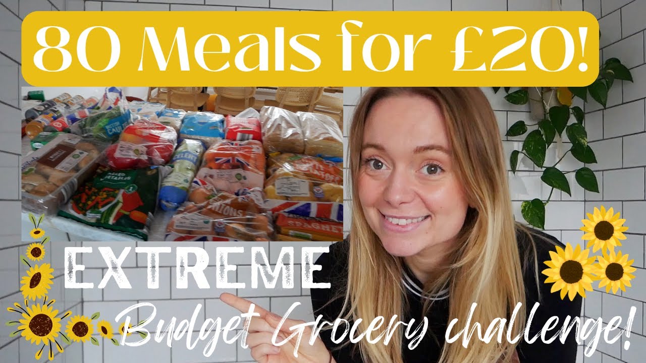 80 MEALS FOR £20 ($23)!!! | Extreme Budget Grocery challenge | Frugal Living | 2022 | (plant based)
