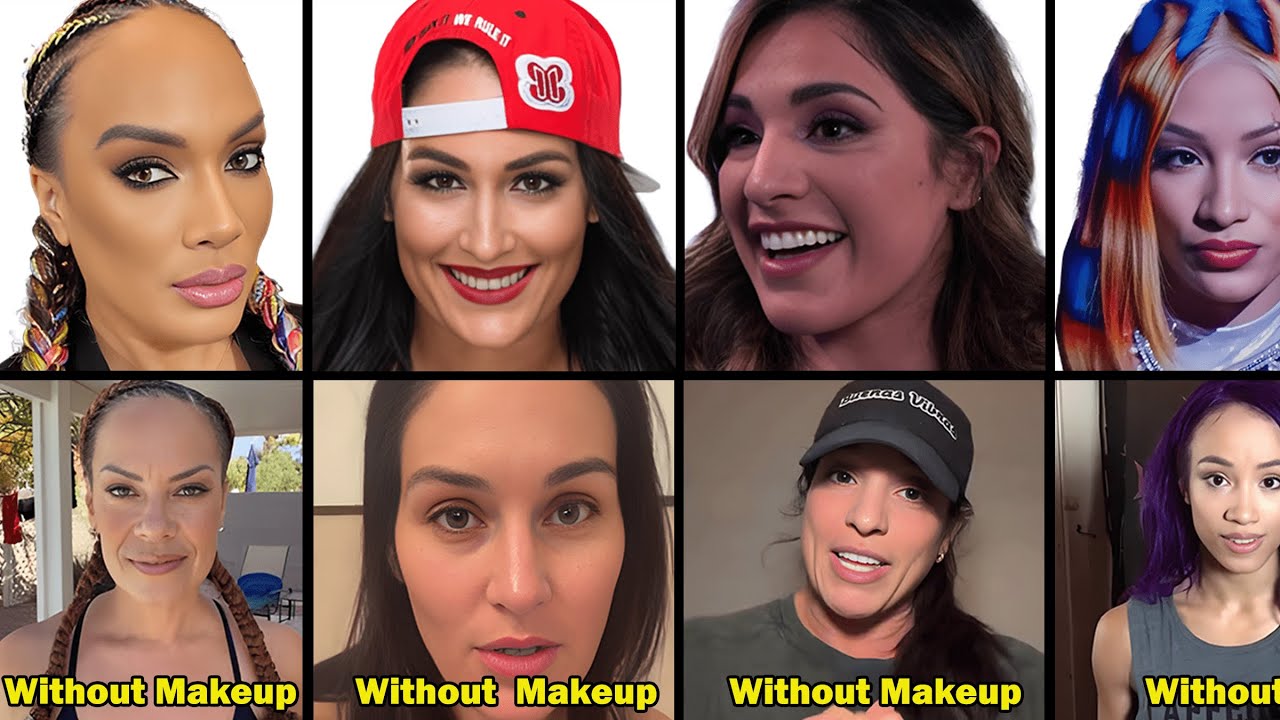 84 WWE Female Wrestlers With & Without Makeup