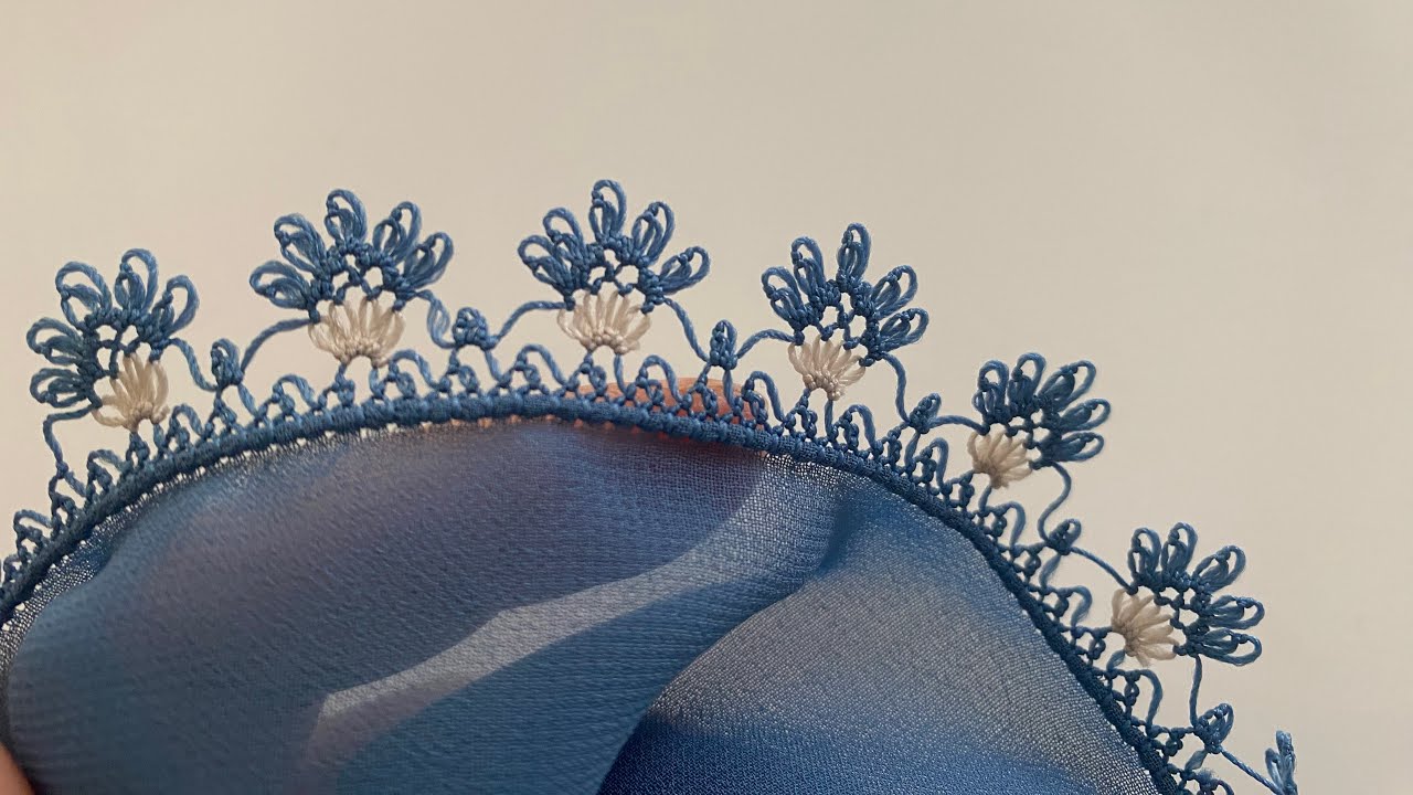 8/İNDİGO RENK TASARIMI HİÇ BİR YERDE OLMAYAN VİRAL  TREND İĞNE OYASI MODEL 2024 NEEDLE LACE KNITTING