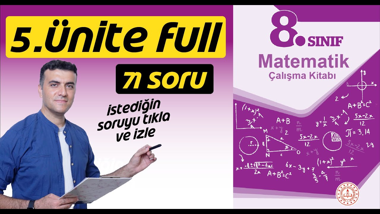 8.sınıf Çalışma Kitabı Matematik 5.Ünite Full Çözümleri LGS