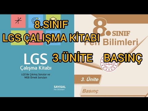 8.Sınıf Meb LGS Çalışma Kitabı Sayısal Fen Bilimleri 3.Ünite Basınç Ayrıntılı Çözümleri