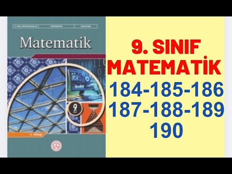 9. SINIF MEB MATEMATİK KİTABI SAYFA 184-185-186-187-188-189-190 UYGULAMALAR // MEB MATEMATİK 3. TEMA